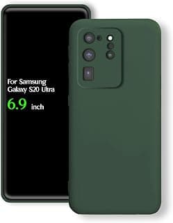 For Samsung Galaxy S20 Ultra Silicone Back Color Cover, Camera Protection From Shocks From TPU Compatible For Samsung Galaxy S20 Ultra (6.9") (Dark Green)