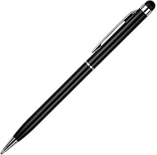 Universal Stylus Ballpoint Slim Pens, 2 in 1 for Smart Phones and Tablets, Black