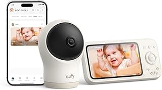 جهاز مراقبة الاطفال eufy C10 مع كاميرا 2K HD، شاشة 4.5 بوصة 480p، زووم 4×، تحريك وميلان، رؤية ليلية، واي فاي هجين، بطارية 12 ساعة، تنبيهات الحركة والبكاء والضوضاء والحرارة