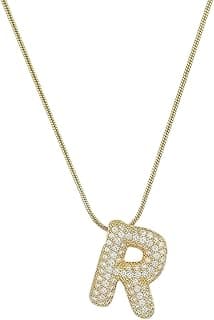 Initial Letter Necklace for Women & Girls – Gold Plated Alphabet Pendant Necklace, Personalized Name Charm Jewelry Gift for Her