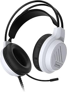 سماعة رأس Dobe TP5-3592 مقاس 3.5MM باللونين الأسود والأبيض - متوافقة مع P5/P4/PC/XBOX Series Controller/Switch Console (أسود وأبيض)