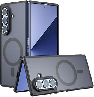 GQ for Samsung Galaxy Z Fold 7 Magnetic Phone Case, [Compatible with Mag-safe] Translucent Matte Black Shockproof TPU bezel +PC back case phone Cover