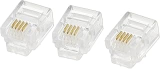 100 RJ11 Plug Phone Modular Telephone Cord Connector-Set Of 3 Pieces
