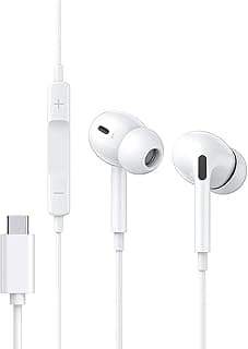 سيستين سماعات اذن سلكية بمنفذ USB C مع ميكروفون بخاصية الغاء الضوضاء، سماعات اذن متوافقة مع ايفون 15/سامسونج اس 23/اندرويد/ايباد برو ومعظم اجهزة USB C