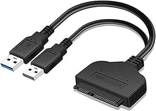 كابل محول USB 3.0 إلى SATA 7 15 Pin 22 Pin لهارد ديسك 2.5 بوصة HDD - أسود