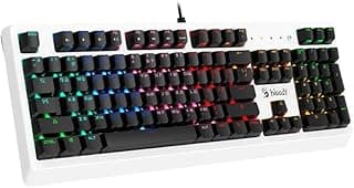 كيبورد جيمنج ميكانيكي بلودي B810RC لايت سترايك RGB - سويتش ضوئي ازرق LK - استجابة مفاتيح 0.2 مللي ثانية - غطاء مغناطيسي قابل للفصل - حروف عربي/انجليزي | ابيض