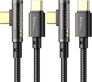 عدد 2 كابل USB C إلى USB C، كابل 5A PD100W شحن سريع، متوافق مع ايفون 15/15 برو ماكس، ايباد، ماك بوك، سامسونج، بيكسل، ال جي، PS5