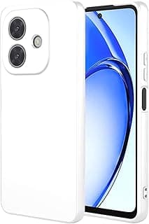 Case Compatible with Realme Note 60 C61 C63 Note 60X Liquid Silicone Case with Camera Protection Microfiber Lining (White)