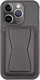 Back Cover Stand Case Magnetic Car Holder Soft Silicone Horizontal & Vertical & With Card Holder Kickstand Cover Wrist Strap Full protection Anti Fingerprint Case (I Phone 16 Pro)
