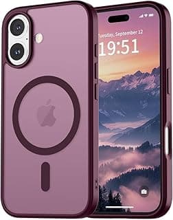 Magnetic for iPhone 16 Case with Screen Protector (Compatible with MagSafe) (Military Grade Drop Protection) Translucent Matte Shockproof Phone Cover (Antique White)