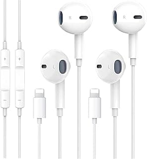 𝙰𝚙𝚙𝚕𝚎 𝙼𝙵𝚒 𝙲𝚎𝚛𝚝𝚒𝚏𝚒𝚎𝚍 2 Pack Earbuds for iPhone Headphones Wired Earphones with Lightning Connector (Built-in Microphone & Volume Control) for iPhone 14/13/12/11/XR/XS/X/8/7/SE