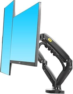 ذراع مزدوج للشاشات F160 من تيكفيتي بحجم ‎17‎ إلى ‎30‎ بوصة، مع نظام غاز داعم، يتحمّل حتى ‎9‎ كجم لكل ذراع.