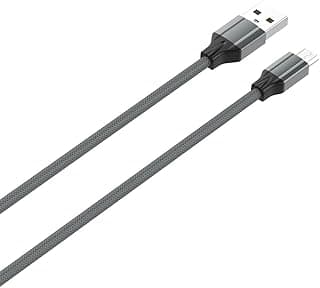 كابل ميكرو USB للموبايل يتميز بشحن سريع بقوة 2.4 امبير وبطول 1 متر من لدنيو -رمادي - موديل LS441، لهاتف ذكي