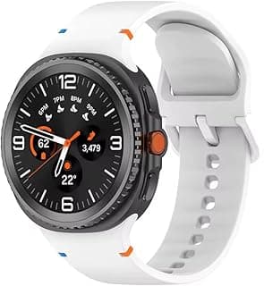 Fekra Sport Silicone Bands for Samsung Galaxy Watch 8 Band 40mm 44mm/8 Classic 46mm, One Click No Gap Soft Sport Waterproof Rubber Strap for Samsung Galaxy Watch 8 Classic Band 46mm