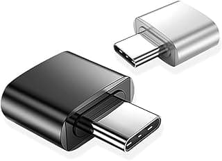 محول USB نوع C إلى USB من ميبسيز (عبوة من قطعتين)، محول USB من نوع C او تي جي، محول USB نوع C إلى USB-A متوافق مع ماك بوك والموبايلات من النوع سي والتابلت والمزيد، أسود وفضي