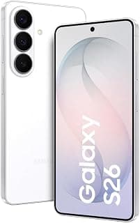 هاتف Galaxy S26 AI، مساحة تخزين 256 جيجابايت، رام 12 جيجابايت، معالج مخصص، شاشة خصوصية مدمجة، مساعد صور، كاميرا 200 ميجابكسل، بطارية 5000 مللي أمبير، أبيض - ضمان سنة/نسخة محلية