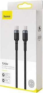 كيبل شحن باسيوس تاف سيريز الجديد 100 واط 2 متر PD3.1 QC4.0 فائق السرعة من USB-C الى للابتوب ديل في 1 XPS انسبايرون مايكروسوفت سيرفس برو 9 اكس 8 7 اتش بي اسوس ابل ماك بوك اير ايباد