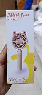 مروحة يد صغيرة مع إضاءة LED، قابلة للشحن USB، 3 سرعات | تصميم حيوانات، بطارية 500 مللي أمبير، خامة ABS، تشمل كابل شحن، دب/قطة/أرنب/غزال