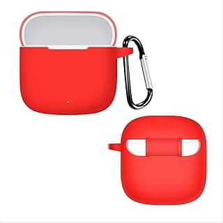 Silicone Case Compatible with Huawei Freebuds SE 2 Earbuds, Soft Silicone Protective Case Cover, Shockproof Sleeve with Carabiner (Red)