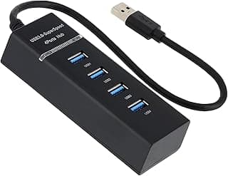 موزع USB 3.0 بـ4 منافذ من اكسون X1124 متعدد المنافذ لجهاز الكمبيوتر المكتبي واللاب توب كيبل عالي السرعة 5 جيجا في الثانية 30 سم مع مؤشر LED صمام لحماية جميع الأجهزة الألوان