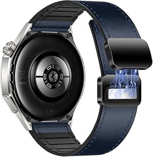 حزام ساعة جلد طبيعي فاخر 22مم - قفل مغناطيسي متوافق مع Redmi Watch 5 Lite/5 Active/Watch 3 45mm/46mm/Gear S3/Watch GT6 GT5 GT3 GT2