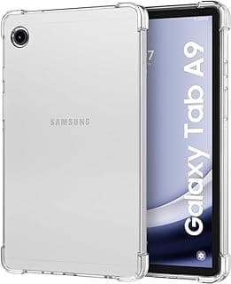 Case Fits Samsung Galaxy Tab A9 8.7-Inch 2023 Release (SM-X110/SM-X115/SM-X117), Ultra Clear Soft Flexible Transparent TPU Skin Bumper Back Cover Shell, Clear