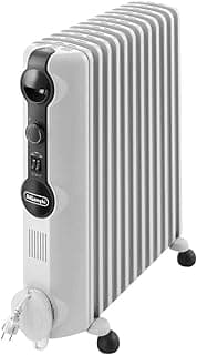Oil-Filled Radiator Space Heater, Full Room, 12 Fins, Quiet Adjustable Thermostat, 3 Heat Settings, Digital Timer, ECO Energy Saving Mode, Safety Features, Light Gray, Radia S TRRS1225
