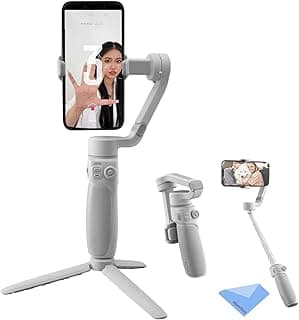 Smooth Q4 Smartphone Gimbal Stabilizer, 3-Axis Phone Gimbal for Android and iPhone 13 12 11 PRO MAX, Built-in Extension Rod, Portable and Foldable, Vlogging Stabilizer, YouTube TikTok Video