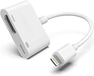 محول لايتنينج HDMI من آبل [معتمد من ام اف اي] محول لايتننج رقمي ايه في لآيفون واي باد، محول HDMI لايتنينج إلى HDMI، وصلة كابل إلى تلفزيون/تلفزيون اتش دي/ شاشة، متوافق مع آيفون 14/13/12/11/اي باد