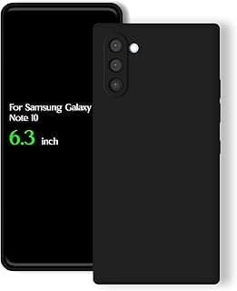 جراب سيليكون خلفي لسامسونج جالاكسي Note 10، حماية للكاميرا من الصدمات من مادة TPU متوافق مع سامسونج جالاكسي Note 10 (6.3 بوصة) (أسود)