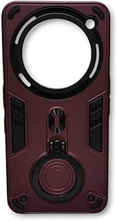 Case Compatible with Nothing PHONE 3A PRO Dual Layer Protective Shockproof Hard Armor Cover with 360° Rotating Finger Ring Kickstand and Car Magnetic Mount (RED WINE)