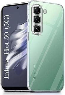 جراب متوافق مع انفنكس Hot 50 4G X6882، غطاء سيليكون ناعم TPU مضاد للصدمات وبصمات الأصابع، حماية كاملة (6.9 بوصة) (شفاف)