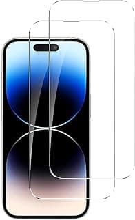 MOBISTAR [عبوة من قطعتين من واقي الشاشة لهاتف iPhone 14 Pro مقاس 6.1 بوصة، واقي شاشة من الزجاج المقوى بصلابة 9H، مضاد للخدش وخالٍ من الفقاعات ومقاوم للغاية