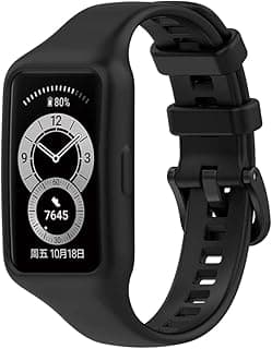 Silicone band for honor band 6/huawei band 6 (black)