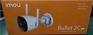 كاميرا مراقبة ايمو Bullet 2C خارجية بدقة 4 ميجابكسل 1440P، كشف حركة البشر بالذكاء الاصطناعي، مقاومة للعوامل الجوية IP67، رؤية ليلية 30 متر، واي فاي، تدعم ايمو كلاود/كارت ميموري