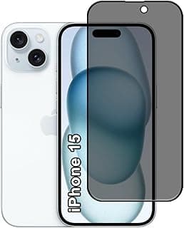 Privacy Screen Protector For Apple iPhone 15 9H Hardness Anit Spy Tempered Glass Film [100% Privacy Protection], Bubble Free Easy Installation, Full Coverage And Anti Scratch