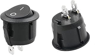Round Rocker Switch ON-OFF 2Pin for Car Auto Boat Household, Appliances