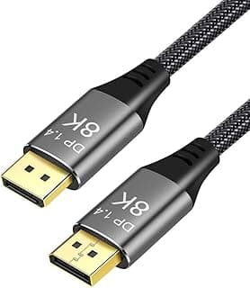 كابل - 8K - HDTV - DisplayPort_ DisplayPort - لون اسود