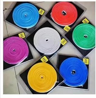شريط إضاءة LED نيون 5 متر 12V سيليكون مرن ومقاوم للماء للغرف والديكور الداخلي والخارجي (لون أزرق)