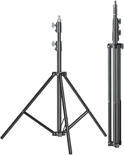 حامل إضاءة احترافي PK-280D معدني، ارتفاع 2.8 متر، نظام امتصاص صدمات، حمولة 8 كجم، مسمار 1/4 بوصة، للتصوير والاستوديو