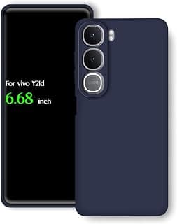 For vivo Y21d Silicone Back Color Cover, Camera Protection From Shocks From TPU Compatible For vivo Y21d (6.68") (Dark Blue)