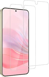 عدد 2 اسكرينة حماية زجاج مقوى لسامسونج Galaxy S24، صلابة 9H مقاومة للخدش، زجاج شفاف عالي الدقة يدعم بصمة الإصبع