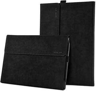 Waterproof Soft Leather Cover for Microsoft Surface Pro 11/10/9/8/7+/7/6/5/4 13''/12.3" and Surface Go 2/3/4 10.5" Anti-Shock Protective Sleeve Hard Inner Case (Phantom Black, Surface Pro 7/6/5/4)