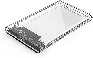حافظة هارد بمنفذ USB 3.0/2.0، راك 2.5 بوصة، شفاف