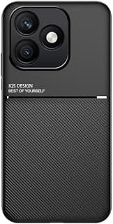 جراب موبايل fascination متوافق مع honor X8D، جراب حماية مغناطيسي مقاوم للصدمات من سيليكون TPU ناعم وجلد وPC صلب (اسود)
