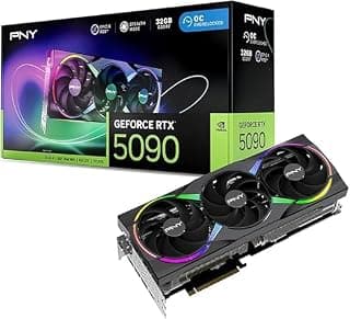PNY GeForce RTX 5090 ARGB OC، بطاقة رسومات، 32 جيجابايت GDDR7، PCIe الجيل الخامس، HDMI 2.1b، DisplayPort 2.1b، تبريد بثلاثة مراوح