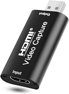 بطاقة تسجيل مقاطع فيديو وصوت من HDMI الى USB من جايدير بوضوح FHD عالي الدقة بالكامل 1080 بيكسل 30 اطار في الثانية، مناسبة للتسجيل عبر كاميرا دي اس ال ار والتصوير المباشر وبلاي ستيشن 4 ودي في دي