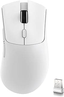 R1 Wireless Gaming Mouse, Three-Mode Connection (2.4G/Wired / BT5.2), 55g Lightweight, 18K DPI Optical Sensor, Ergonomic Design, for PC/Laptop/Win/Mac (White)