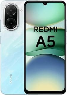 ريدمي A5 موبايل ذكي 4GB + 128GB، بطارية 5200mAh معالج ثماني النواة، كاميرا مزدوجة 32MP، شاشة 6.88 بوصة، بصمة وفتح بالوجه، ازرق