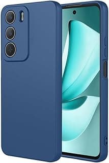 Silicone Case Compatible with Realme C71 Soft Silicone Gel Rubber Shockproof Cover Matte Finish with Cloth Inner Lining (Navy)